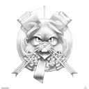 Cross with ribbon tattoo design idea