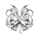 Cross with ribbon tattoo design idea