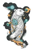 polar bear and super nova tattoo design idea