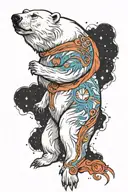 polar bear and super nova tattoo design idea