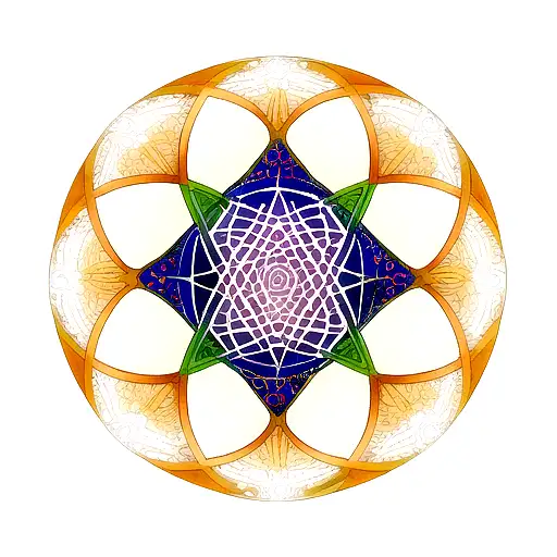 lunar moth with sacred geometry  tattoo design idea