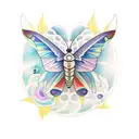lunar moth with chakra  tattoo design idea