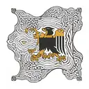 A tattoo design combining the Maryland state flag with traditional Nigerian tribal patterns tattoo design idea