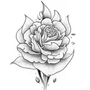 three separate flowers including carnation, marigold, and narcissus  tattoo design idea