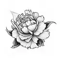 three flowers including carnation, marigold, and narcissus  tattoo design idea