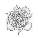 three flowers including carnation, marigold, and narcissus  tattoo design idea