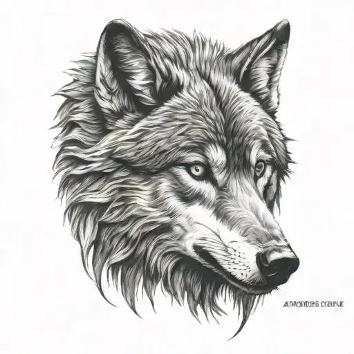 alpha wolf walking tattoo design idea