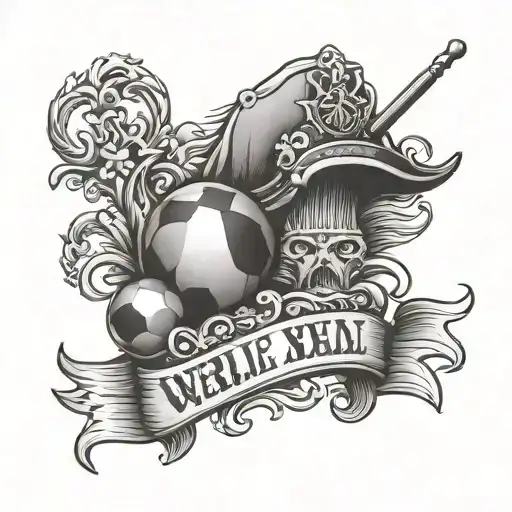 small tattoo that says we ball in dutchbrigade regular tattoo design idea