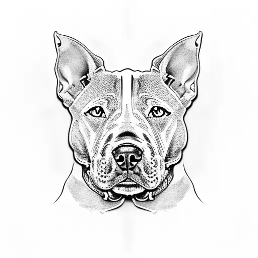 Chicano style English bull terrier tattoo design idea