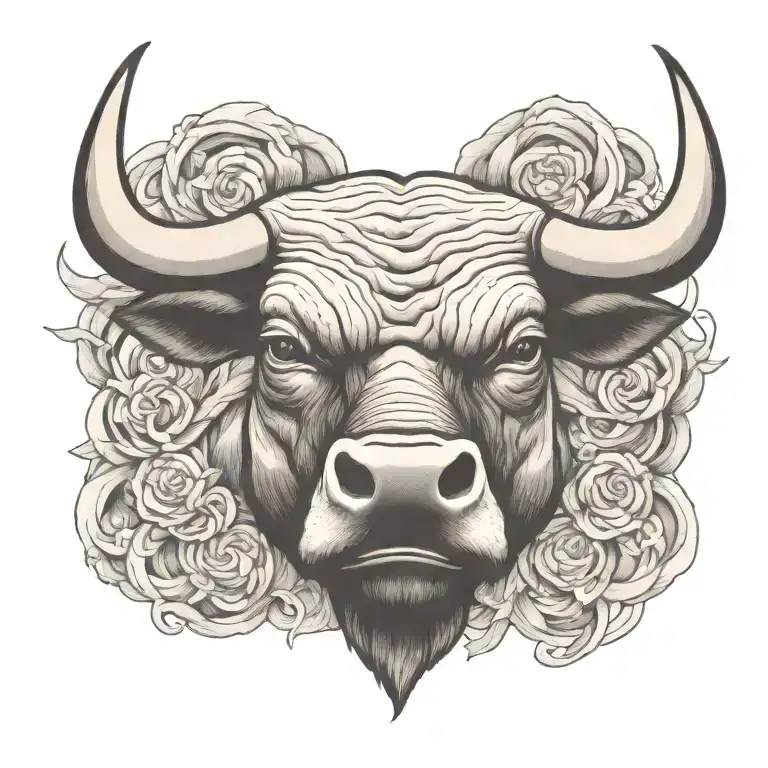 chicago bull head with smoke coming out of his nose tattoo design idea