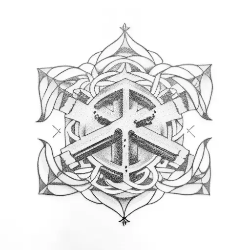 cross with the names Alex, max, kayla tattoo design idea