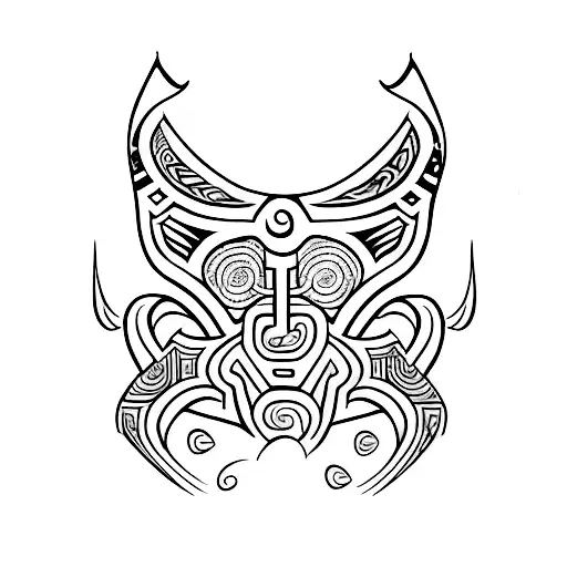 Create a tribal-style tattoo inspired by Maori mythology tattoo design idea