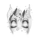 two butts and a face tattoo design idea