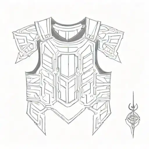 Armor vest with a design inspired by defense company logos and symbols tattoo design idea