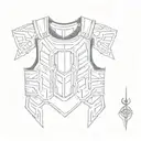 Armor vest with a design inspired by defense company logos and symbols tattoo design idea