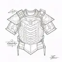Armor vest with a design inspired by defense company logos and symbols tattoo design idea