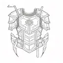 Armor vest with a design inspired by defense company logos and symbols tattoo design idea