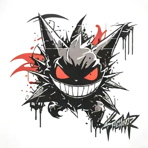 pokemon gengar tattoo design idea