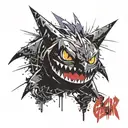 pokemon gengar tattoo design idea