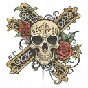 cross with 999 juice wrld tattoo design idea