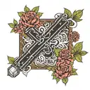 cross with 999 juice wrld tattoo design idea