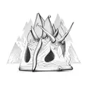 logs around a bonfire tattoo design idea