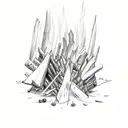 logs around a bonfire tattoo design idea