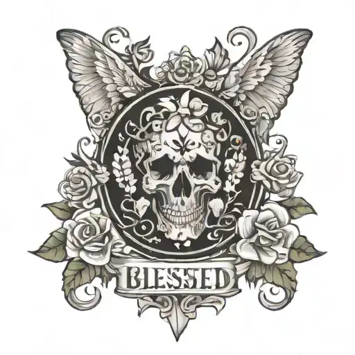 BLESSED tattoo design idea