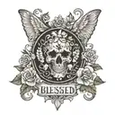 BLESSED tattoo design idea