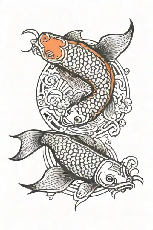 Koi Fish yin yang tattoo design idea