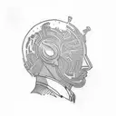 "the thinker" statue tattoo design idea