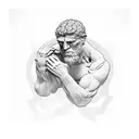 "the thinker" statue tattoo design idea