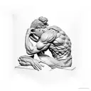 "the thinker" statue tattoo design idea