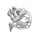 "the thinker" statue tattoo design idea