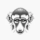 baby olive baboon tattoo design idea
