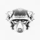 baby olive baboon tattoo design idea