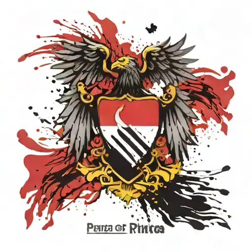 German flag, Puerto rico flag, American eagle, Offenbach city coat of arms tattoo design idea