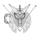 Anubis holding the scales containing a heart on the right and a feather on the left tattoo design idea