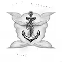 anchor with wings  tattoo design idea