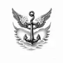 anchor with wings  tattoo design idea