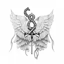 anchor with wings  tattoo design idea