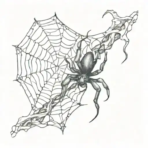 A tattoo design incorporating a spider web and a snake, representing your favorite things and adding a dark twist to your interests tattoo design idea