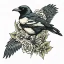 magpie tattoo design idea