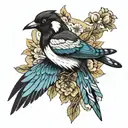 magpie tattoo design idea