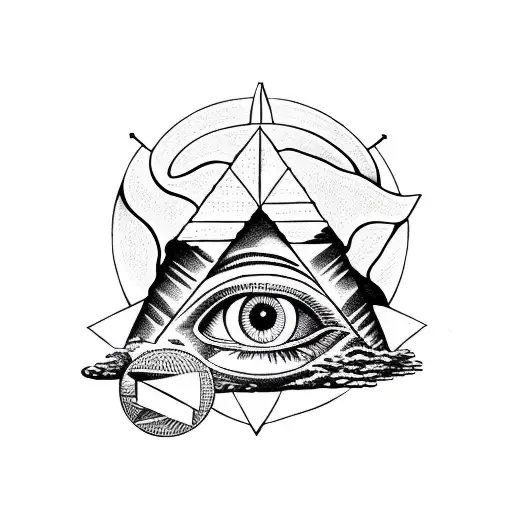 All Seeing Eye in a pyramid tattoo design idea