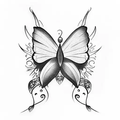 half butterfly wings, half snowflake wings  tattoo design idea