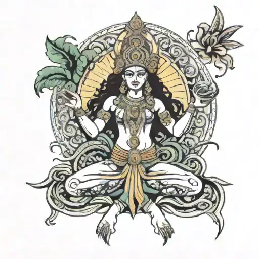 kali godess full body woman tattoo design idea