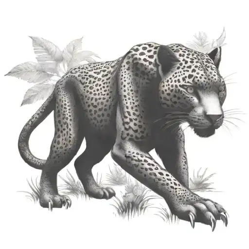 A sleek panther stalking its prey, representing the predator theme tattoo design idea