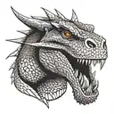 komodo dragon tongue coming tattoo design idea