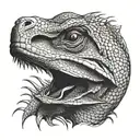komodo dragon tongue coming tattoo design idea